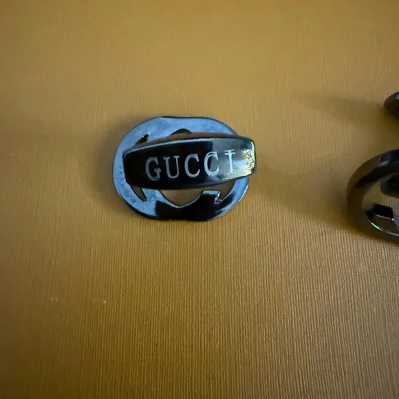 New upcycled Gucci gun metal Black Cufflinks